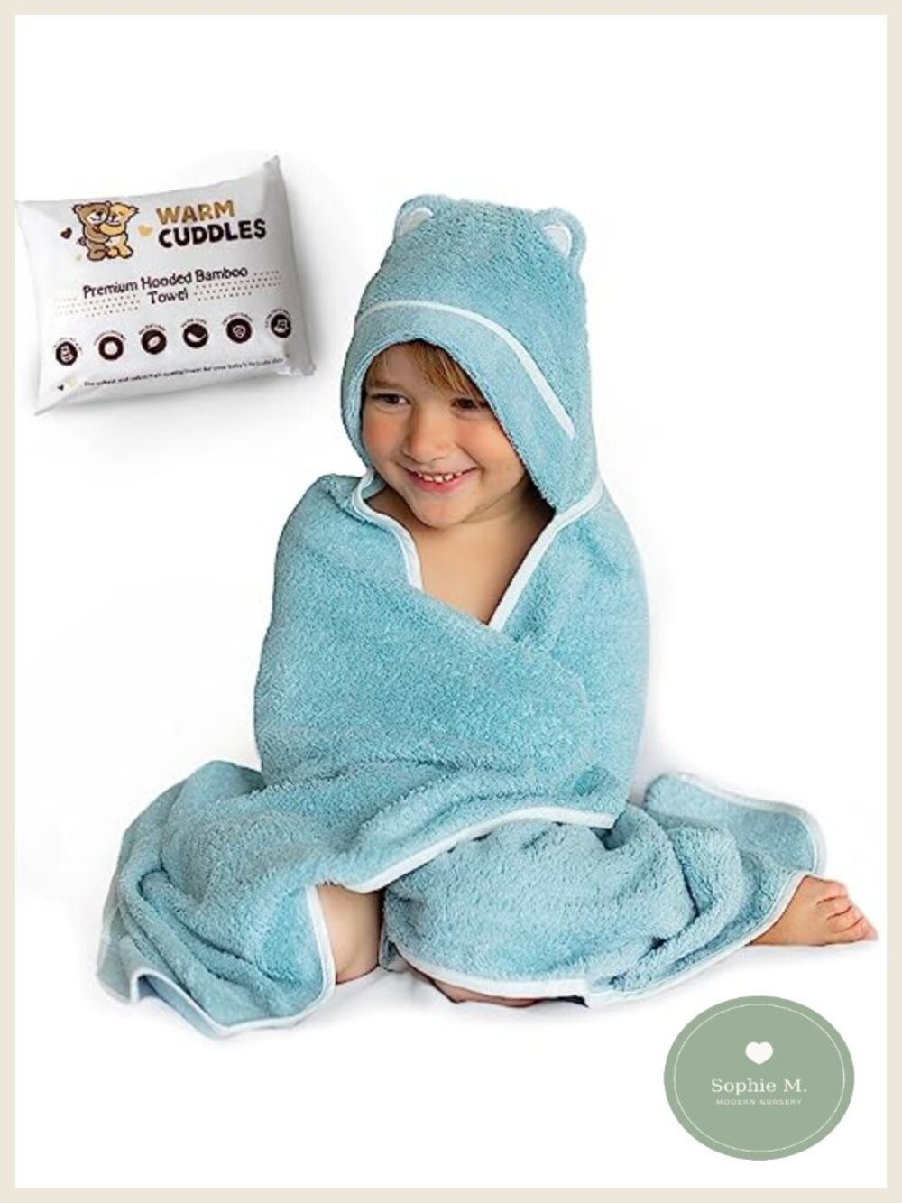 Toddler Hooded Bath Towel Rayon from Bamboo Extra Soft 42x30
